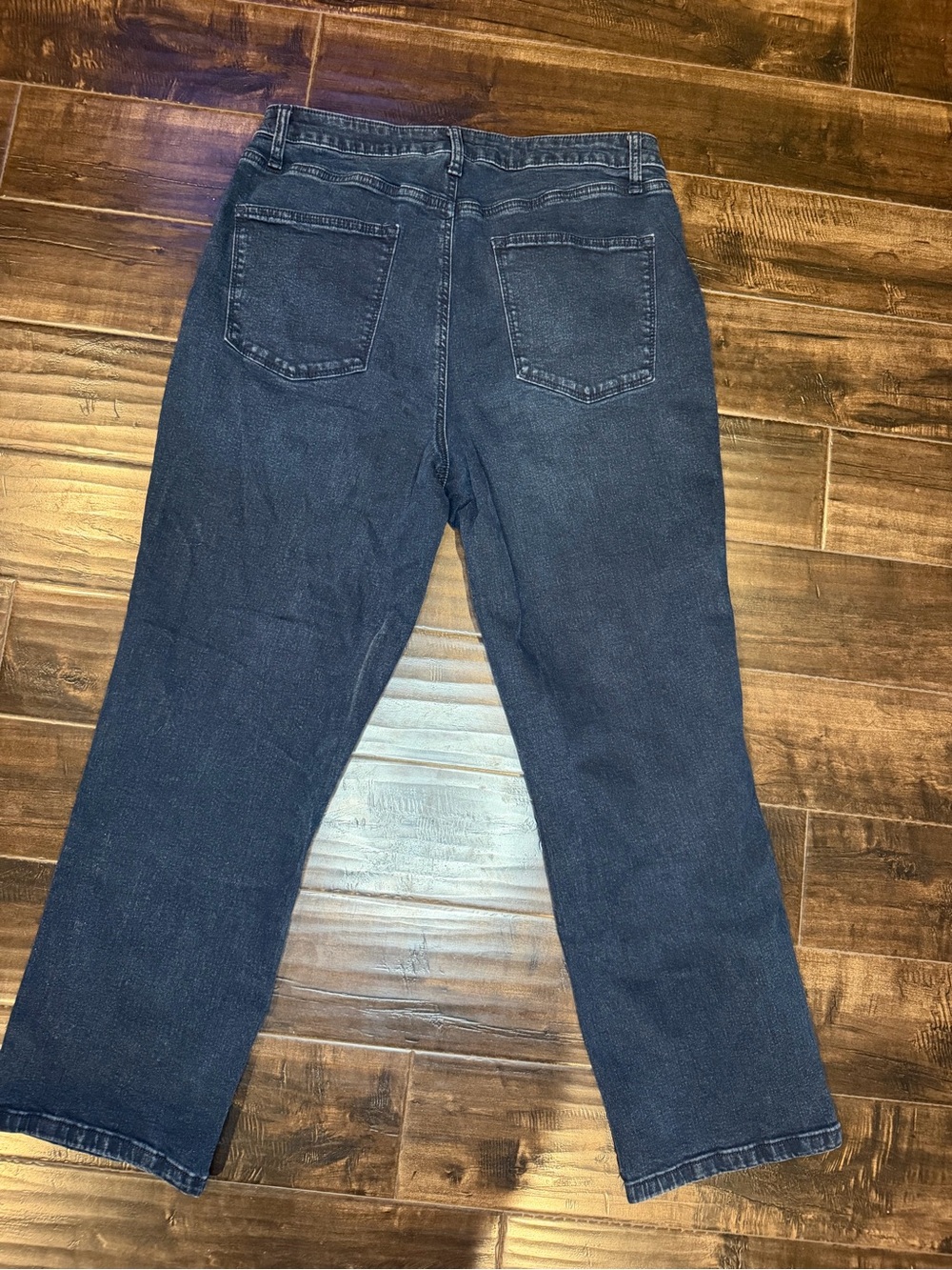Sonoma Goods For Life Curvy Straight High Rise Jeans Dark Wash Women's Size 14R - Picture 7 of 9